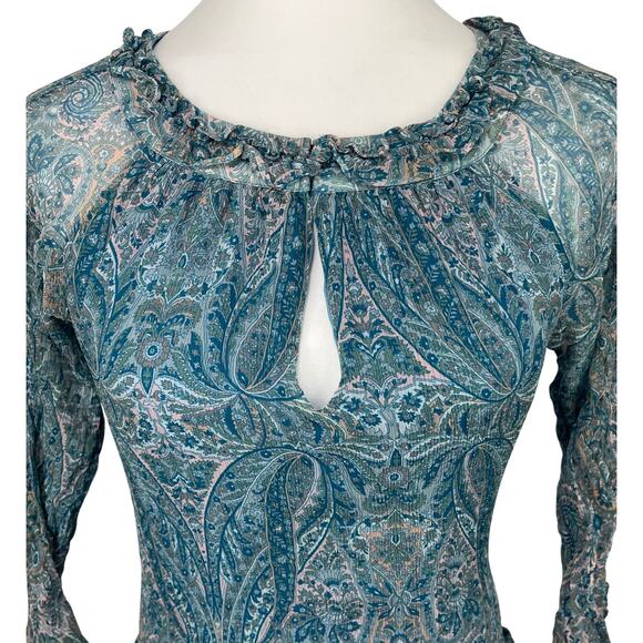 Ramy Brook Olina Silk Ruffle Dress Long Sleeve - Picture 5 of 8